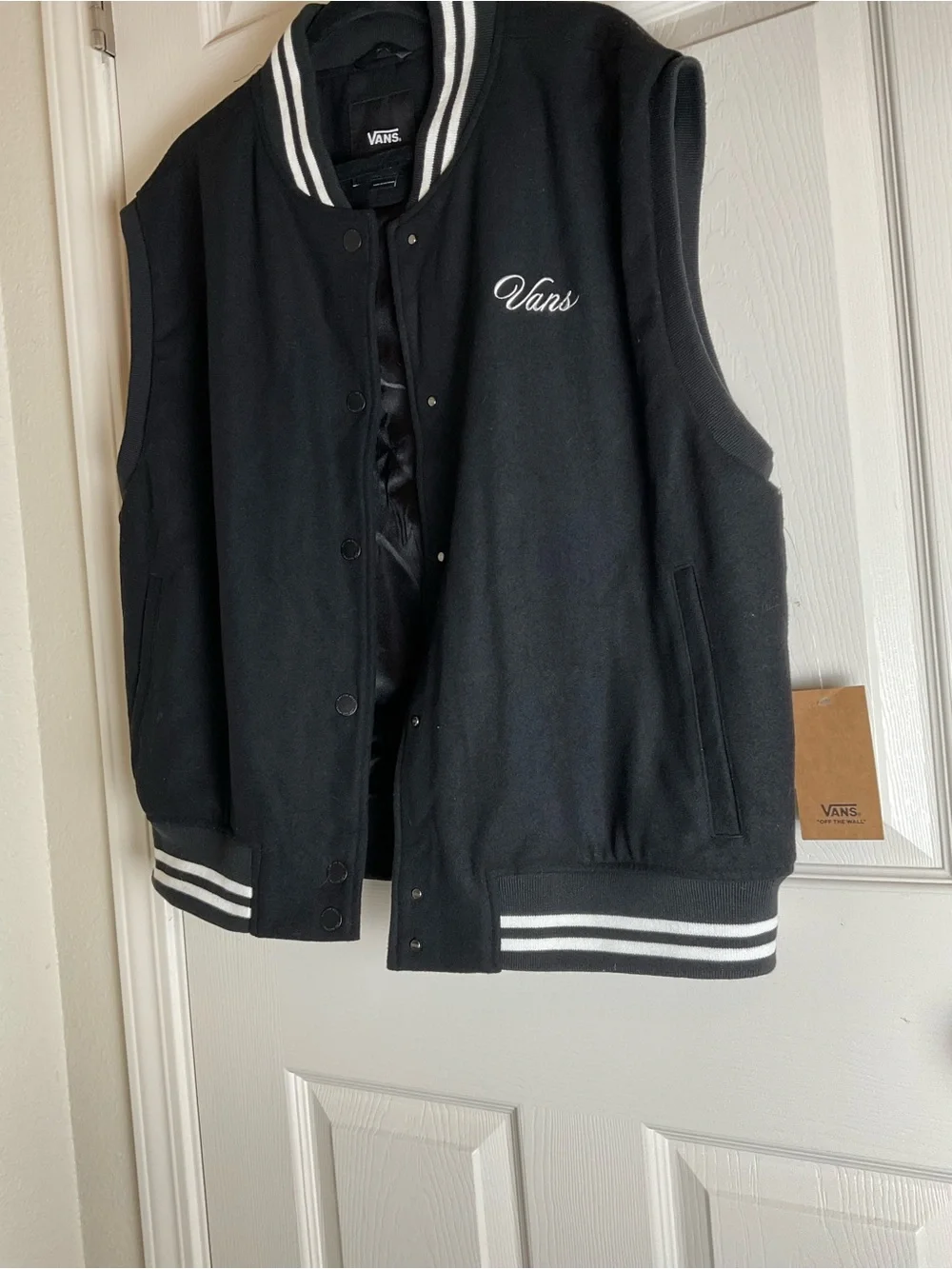 Vans Off The Wall Varsity Letterman Vest Woman’s Size Large